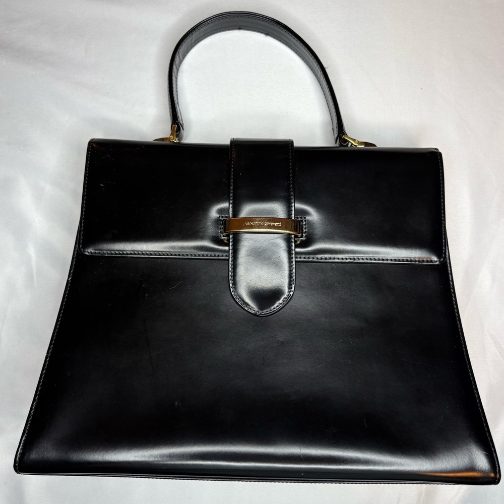 VALENTINO Black Top Handle Leather Bag EUC & STUNNING - Picture 5 of 14